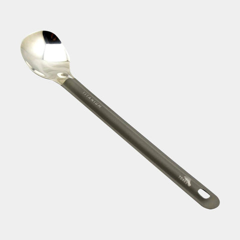 Titanium Long Handle Spoon with Polished Bowl