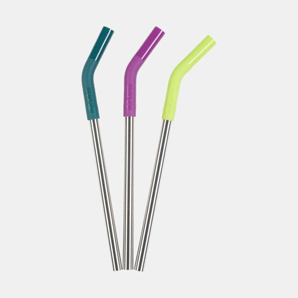 Steel Straws (3/pack) 10mm Multicolor-Brushed Stainless