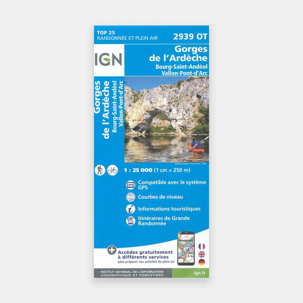 Gorges de l'Ardèche / Bourg-St-Andéol GPS 1/25 2939OT (2018)