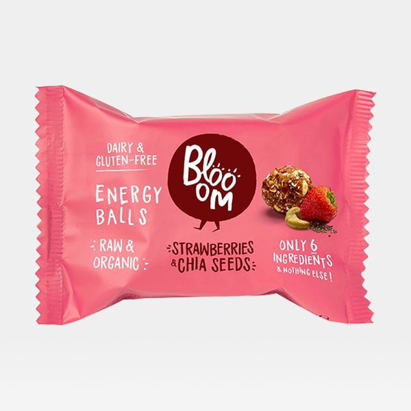 Energy Balls Strawberries and Chia Seeds single