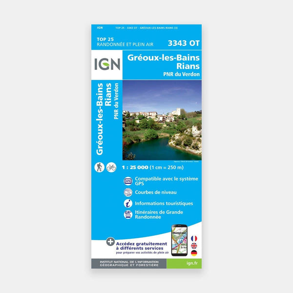 Gréoux-les-Bains / Rians / PNR du Verdon 1/25 3343OT (2017)