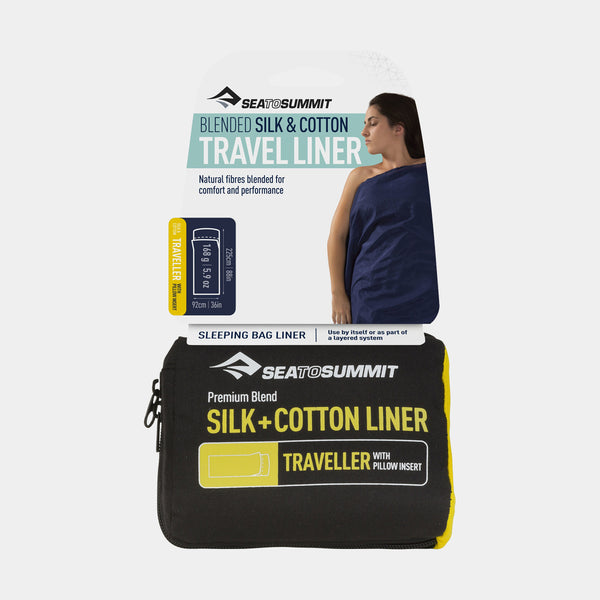 Silk Cotton Liner Traveller Sheet Bag Straight with Cusion Cover