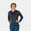 Funnel Hoodie Women Blue Iris Melange