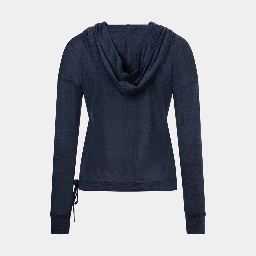 Funnel Hoodie Women Blue Iris Melange