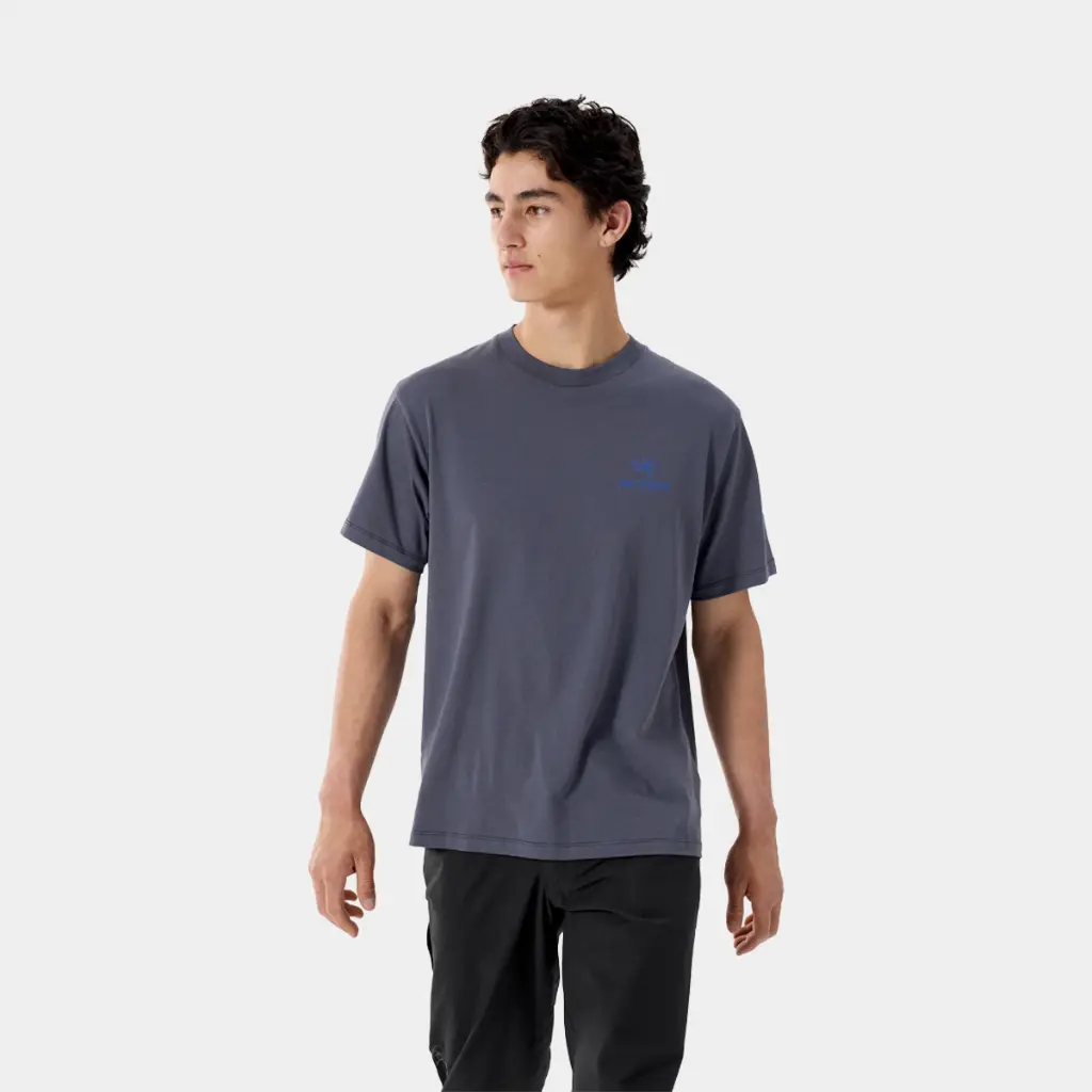 Kragg SL Cotton Bird Word Short Sleeves Dark Stratus / Fluidity