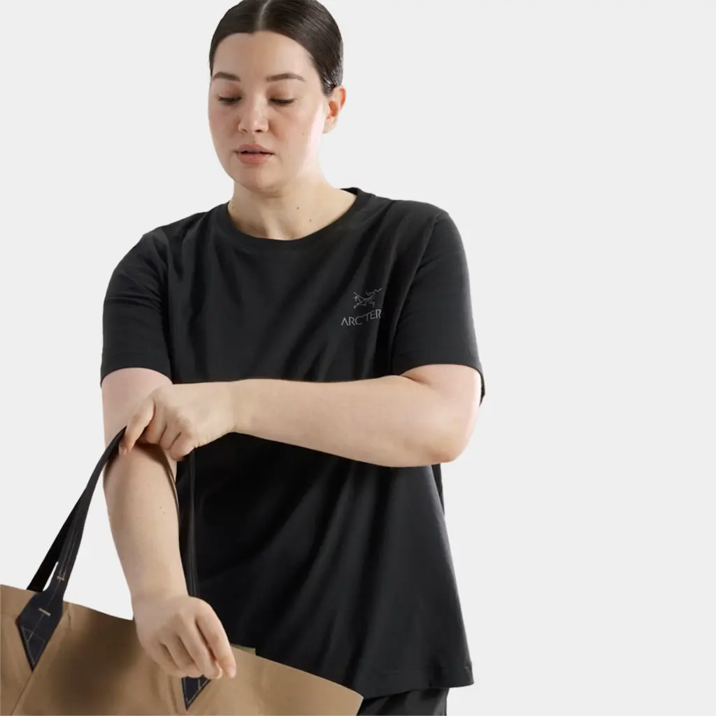 Kragg SL Cotton Emblem Crew Short Sleeves Women Black