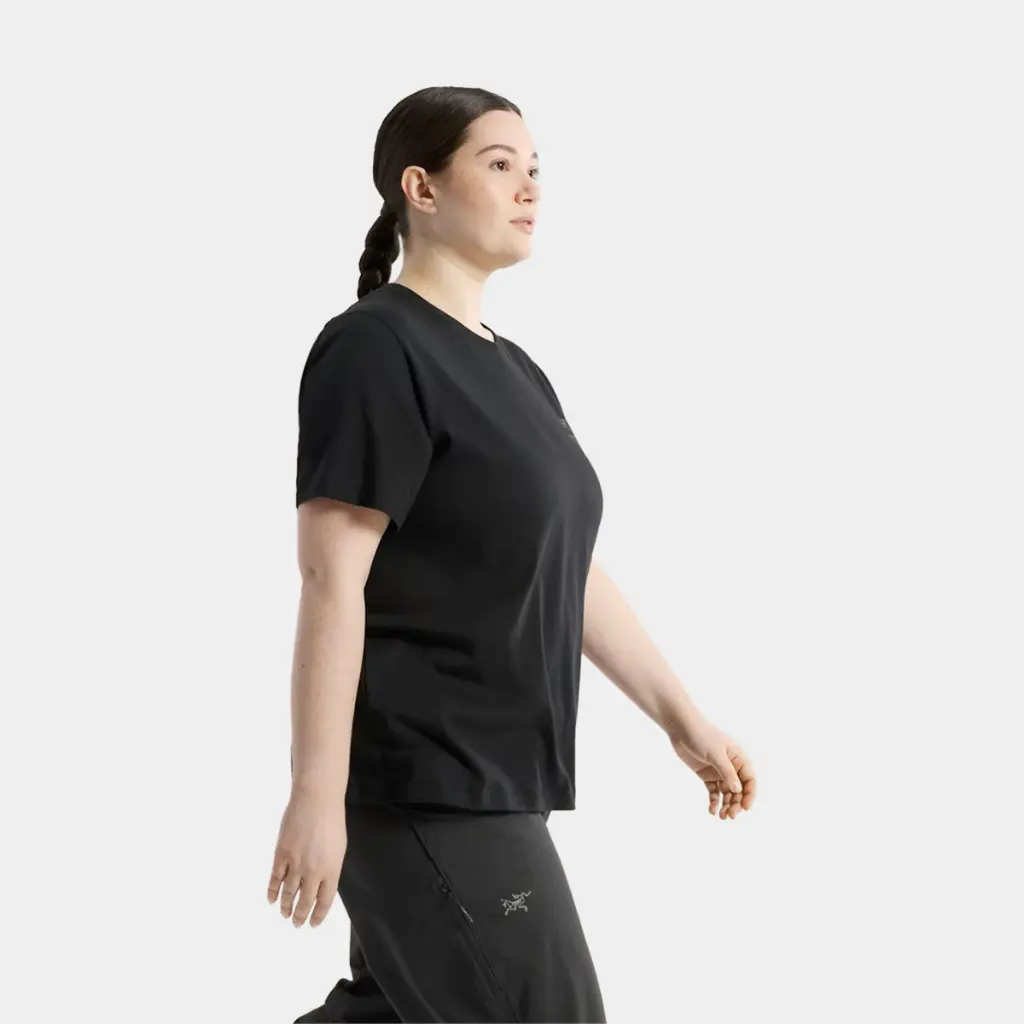 Kragg SL Cotton Emblem Crew Short Sleeves Women Black