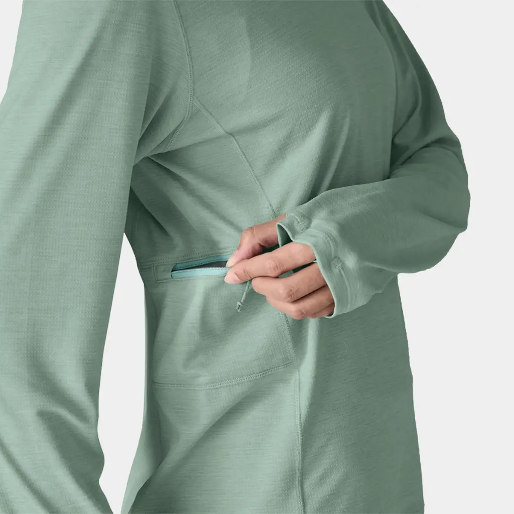 Long SLeeves Cap Cool Sun Shirt Women Thermal Blue - Thin Ice X-Dye