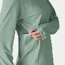 Long SLeeves Cap Cool Sun Shirt Women Thermal Blue - Thin Ice X-Dye