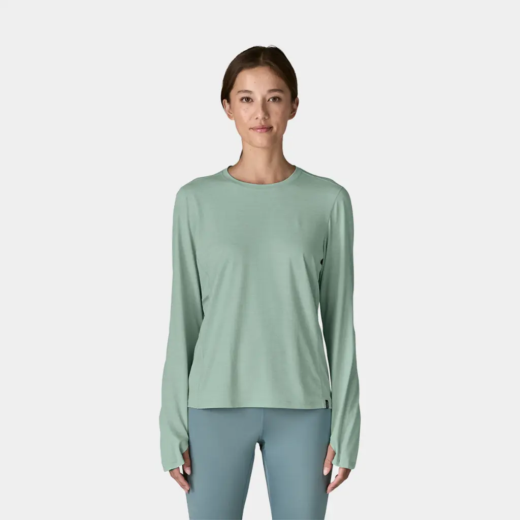 Long SLeeves Cap Cool Sun Shirt Women Thermal Blue - Thin Ice X-Dye