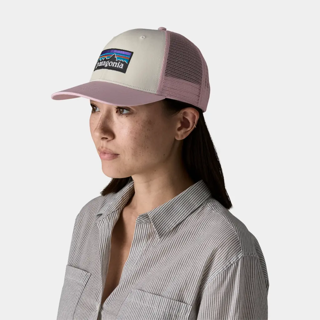 P-6 Logo Trucker Hat White w/Quiet Violet