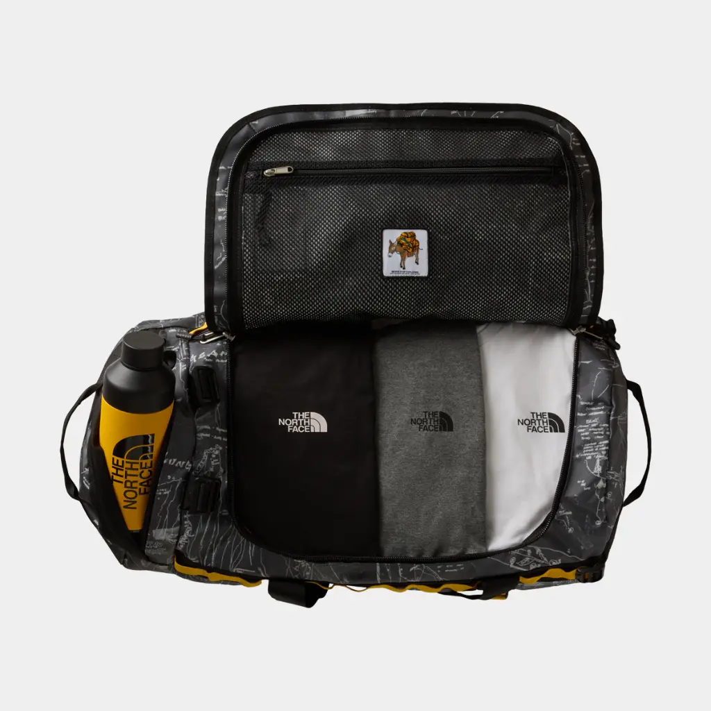 Base Camp Duffel M Anthracite Grey Conrad Topos Print / Summit Gold