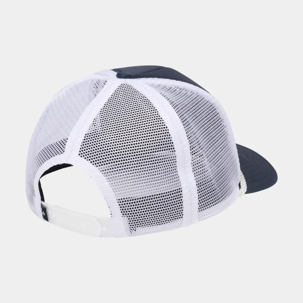 Flat Bill Trucker Hat Charcoal / White Wavy Black Diamond
