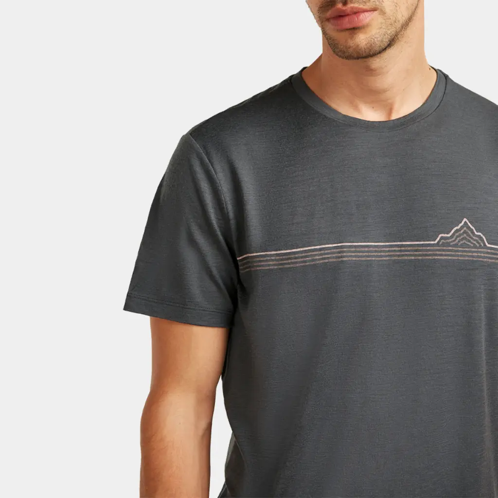 Tech Lite Short Sleeves Tee 150 Range Stripes Obsidian