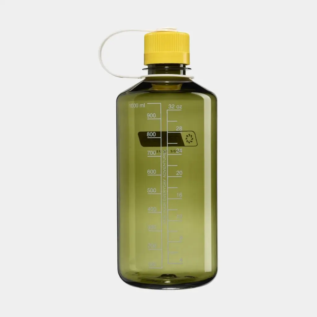 Drinking Bottle Narrow Mouth Sustain 1000ml Oil Green w/ Freesia