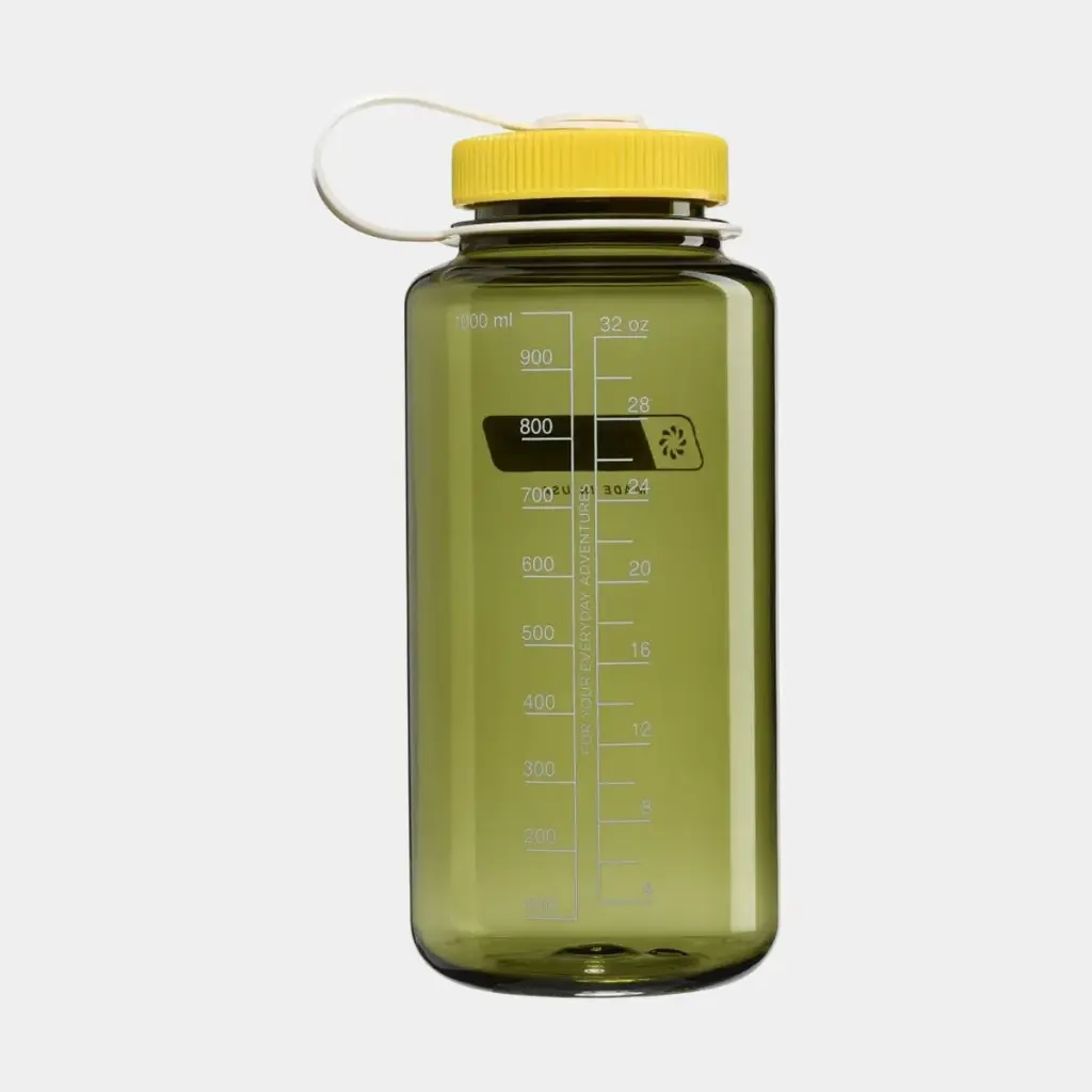 Drinking Bottle Wide Mouth Sustain 1000ml Oil Green w/ Freesia