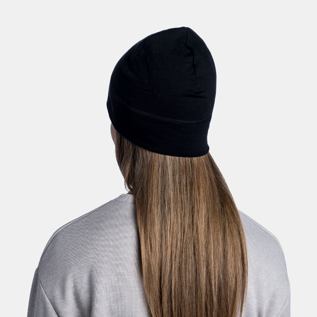 Lightweight Merino Wool Hat Solid Black