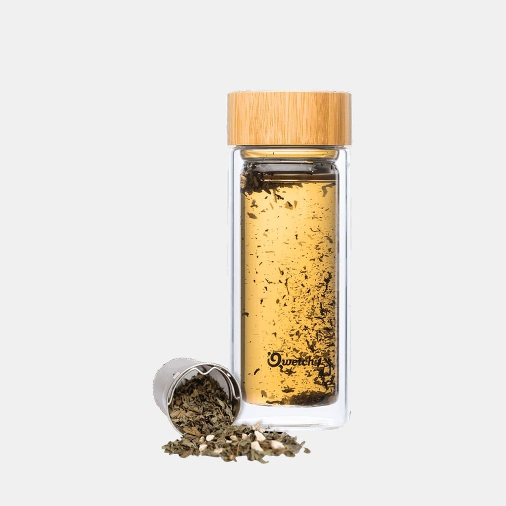 Théière Verre Nature 320ml Bouchon Bambou