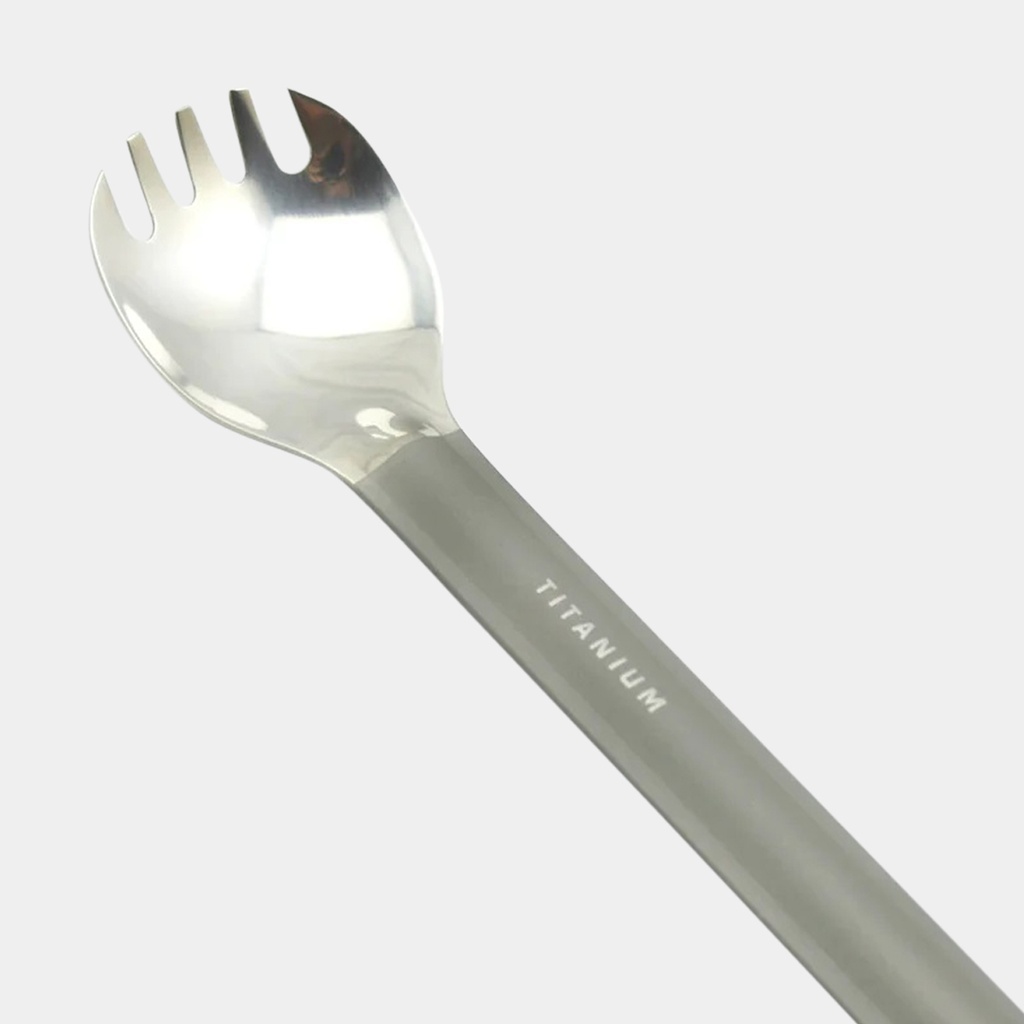 Titanium Long Handle Spork with Polished Bowl