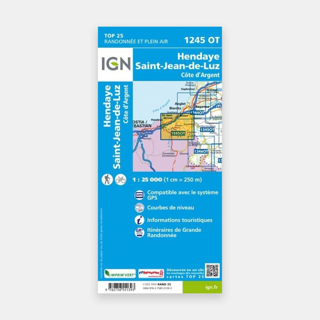 Hendaye / St-Jean-de-Luz / Côte d'Argent GPS 1/25 1245OT (2021)