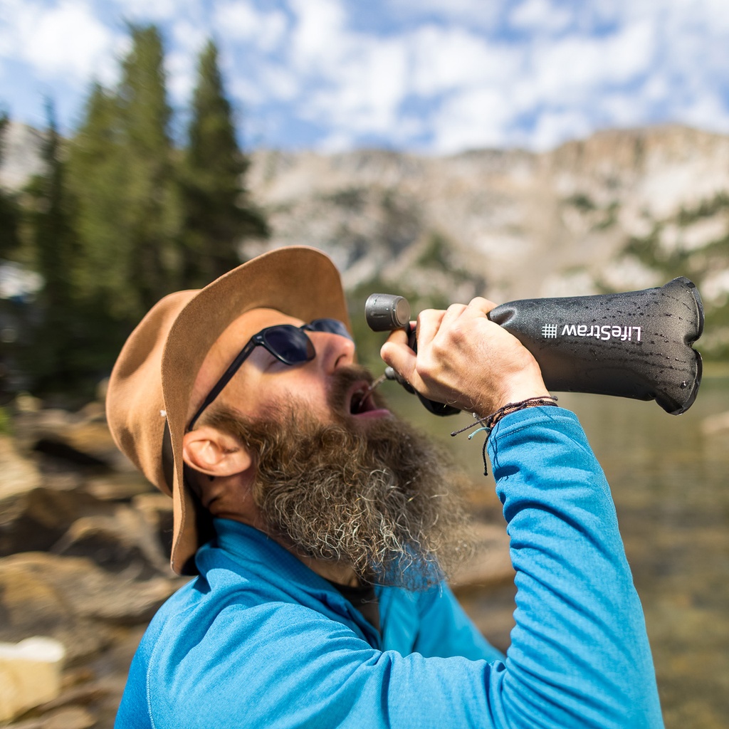 Peak Series Collapsible Squeeze Bottle 1L Dark Gray