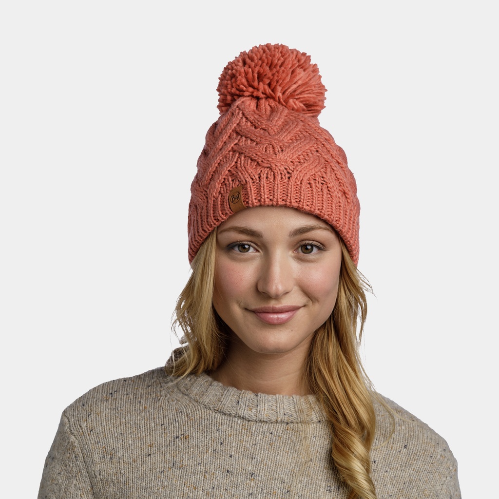 Knitted & Polar Band Hat Caryn Crimson