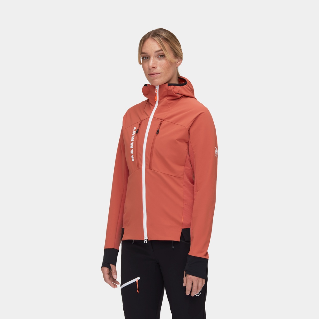 Aenergy SO Hybrid Hooded Jacket Women Brick / Black