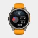 Fenix 8 Amoled Sapphire Titanium w/ Orange / Graphite Silicone Band