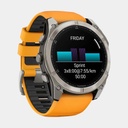 Fenix 8 Amoled Sapphire Titanium w/ Orange / Graphite Silicone Band