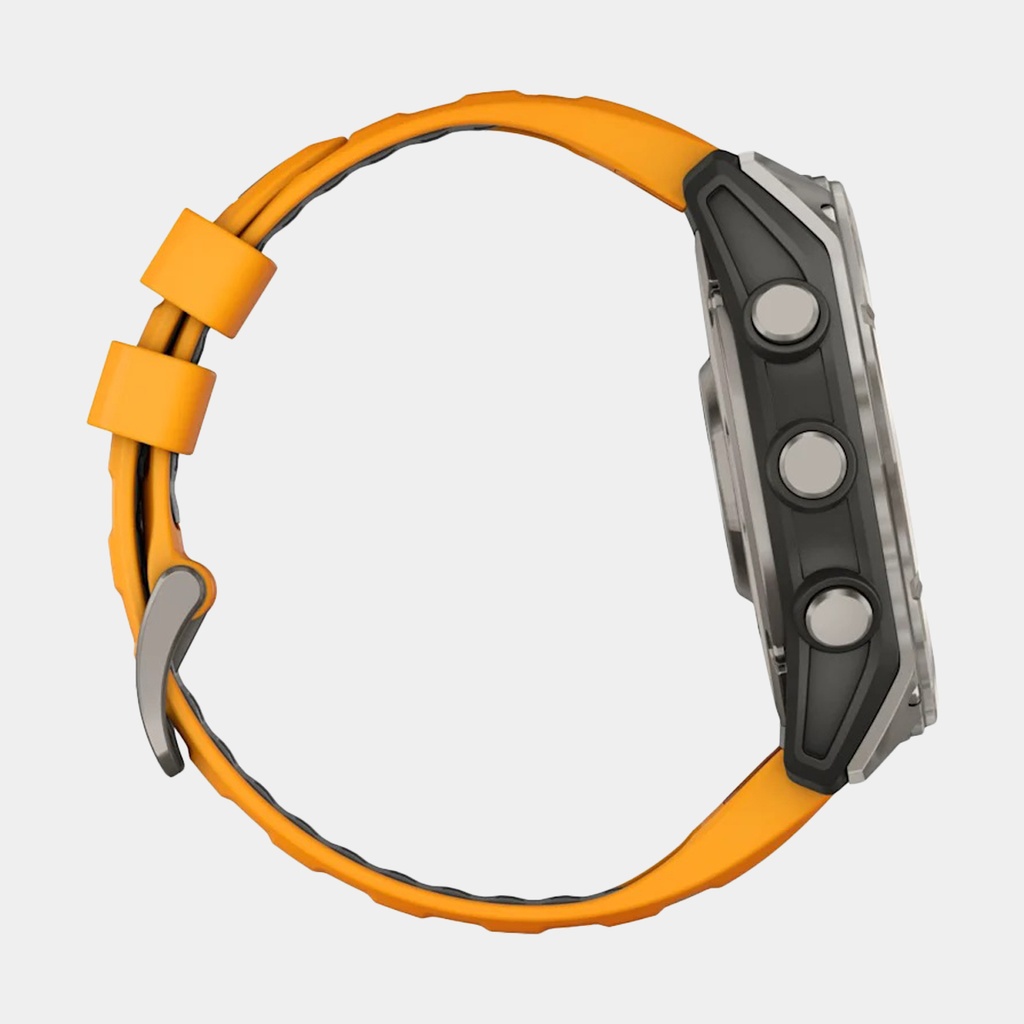 Fenix 8 Amoled Sapphire Titanium w/ Orange / Graphite Silicone Band