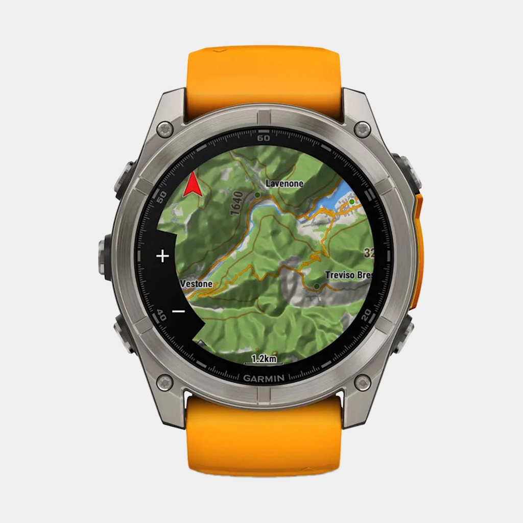 Fenix 8 Amoled Sapphire Titanium w/ Orange / Graphite Silicone Band