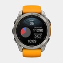 Fenix 8 Amoled Sapphire Titanium w/ Orange / Graphite Silicone Band