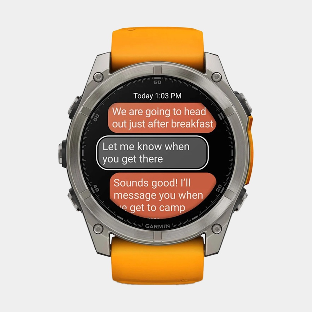 Fenix 8 Amoled Sapphire Titanium w/ Orange / Graphite Silicone Band