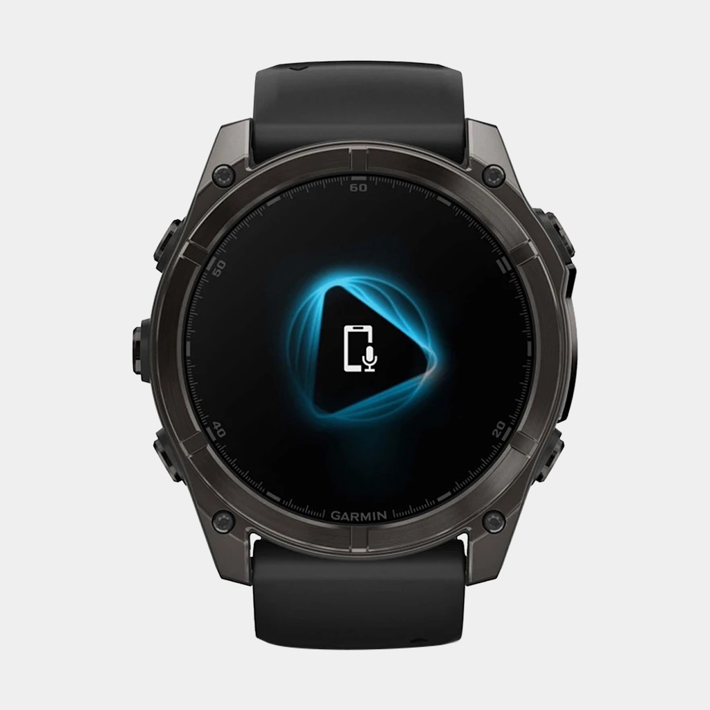 Fenix 8 Amoled Sapphire Titanium Carbon Gray DLC w/ Black / Pebble Gray Silicone Band