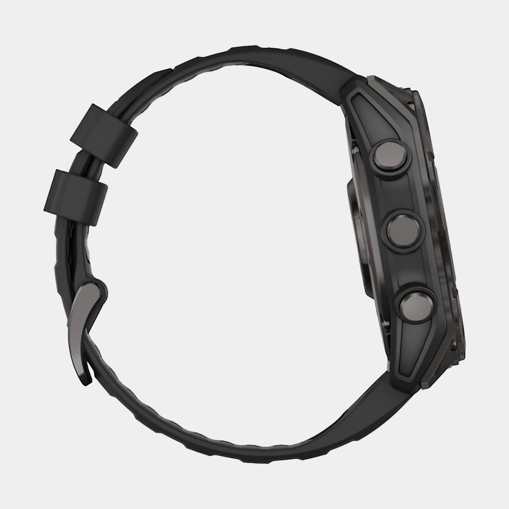 Fenix 8 Amoled Sapphire Titanium Carbon Gray DLC w/ Black / Pebble Gray Silicone Band