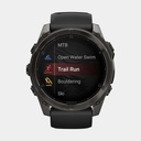 Fenix 8 Amoled Sapphire Titanium Carbon Gray DLC w/ Black / Pebble Gray Silicone Band