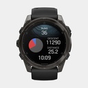 Fenix 8 Amoled Sapphire Titanium Carbon Gray DLC w/ Black / Pebble Gray Silicone Band