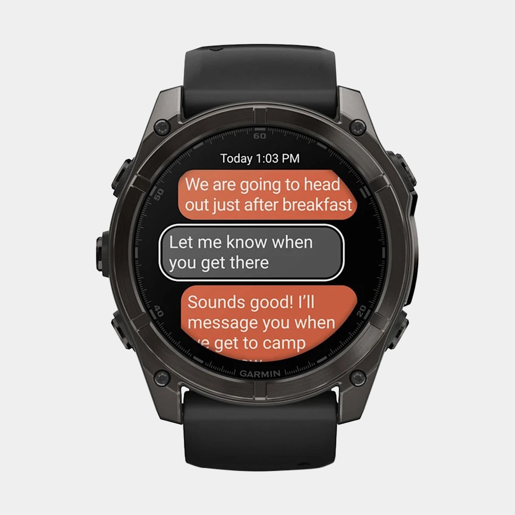 Fenix 8 Amoled Sapphire Titanium Carbon Gray DLC w/ Black / Pebble Gray Silicone Band