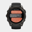 Fenix 8 Amoled Sapphire Titanium Carbon Gray DLC w/ Black / Pebble Gray Silicone Band