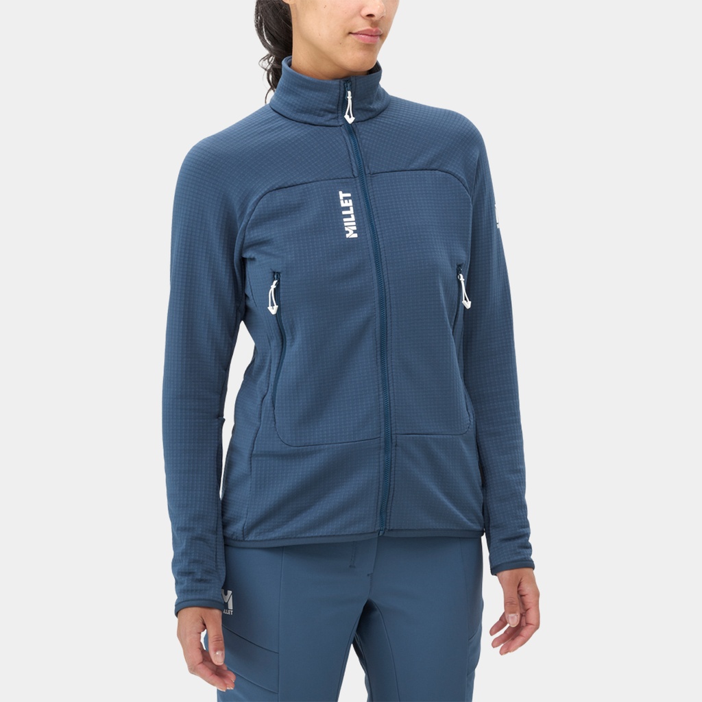 Fusion Grid Jacket Women Dark Denim