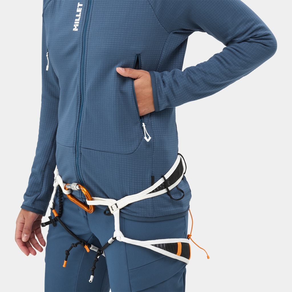 Fusion Grid Jacket Women Dark Denim