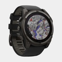 Fenix 8 Solar Sapphire Titanium DLC Carbon Grey w/ Black  w/ Black / Pebble Gray Silicone Band