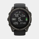 Fenix 8 Solar Sapphire Titanium DLC Carbon Grey w/ Black  w/ Black / Pebble Gray Silicone Band
