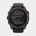 Fenix 8 Solar Sapphire Titanium DLC Carbon Grey w/ Black  w/ Black / Pebble Gray Silicone Band