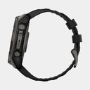 Fenix 8 Solar Sapphire Titanium DLC Carbon Grey w/ Black  w/ Black / Pebble Gray Silicone Band