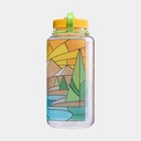 Drinking Bottle Wide Mouth Sustain 1000ml Clear Stained Glass Desert