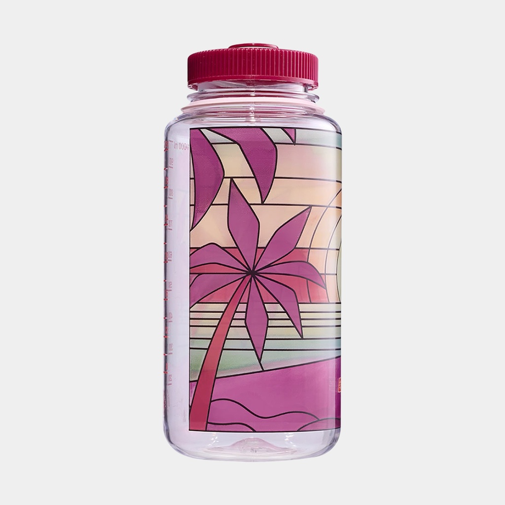 Drinking Bottle Wide Mouth Sustain 1000ml Clear Stained Glass Sunset