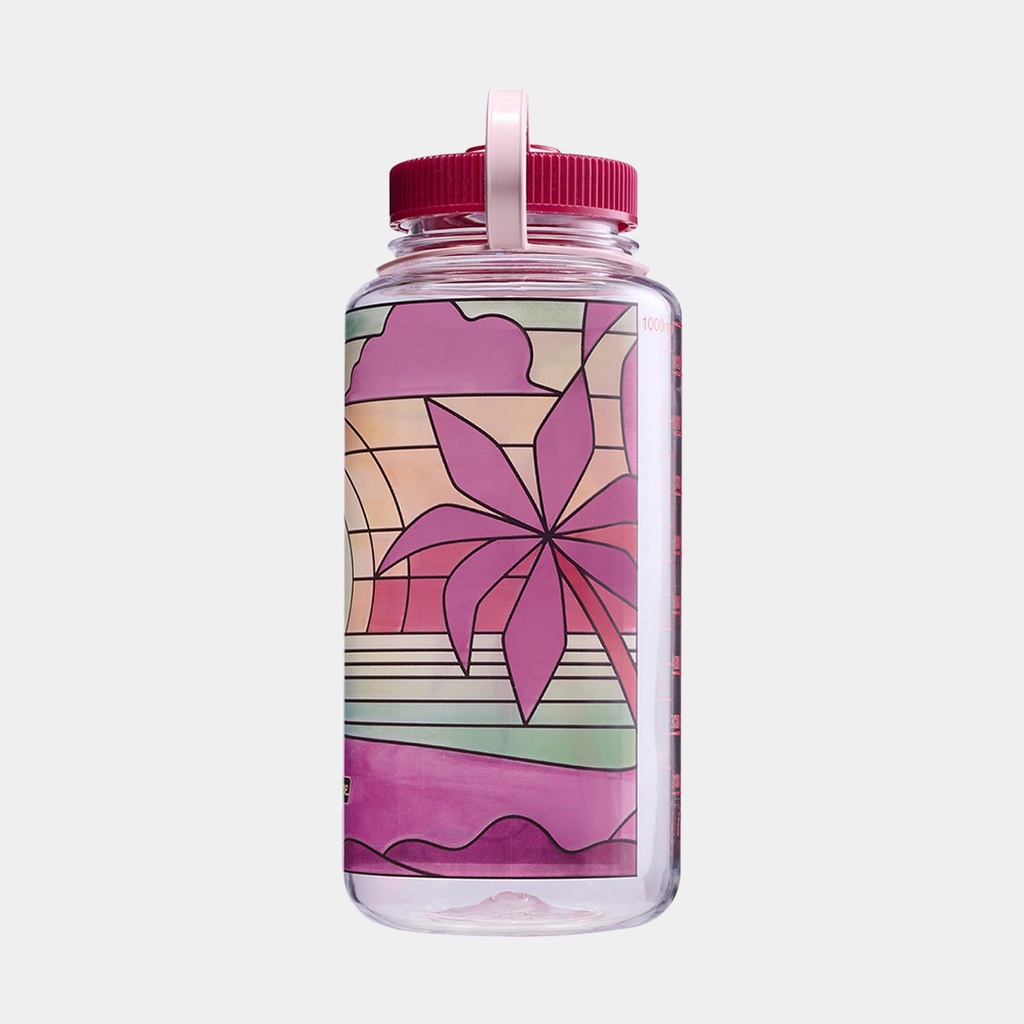 Drinking Bottle Wide Mouth Sustain 1000ml Clear Stained Glass Sunset