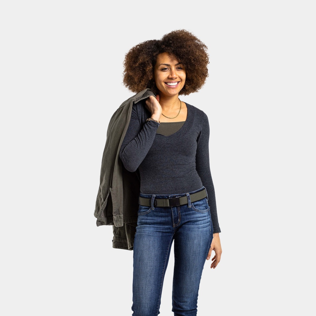 Atlas Slim Belt Heather Black