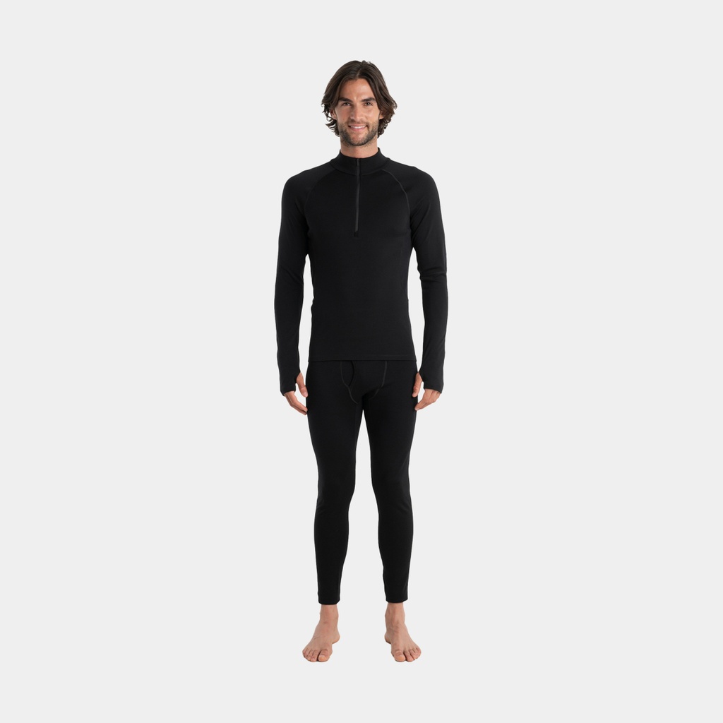 MerinoFine Polar Long Sleeves Half Zip 300 Black
